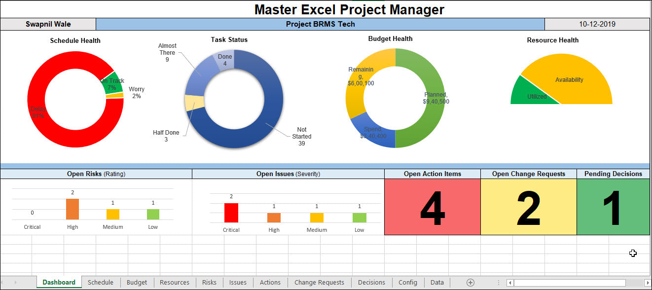 Master Excel Project Manager