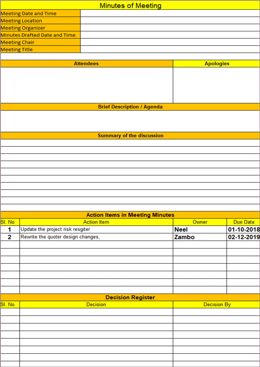 Meetings Management Pack