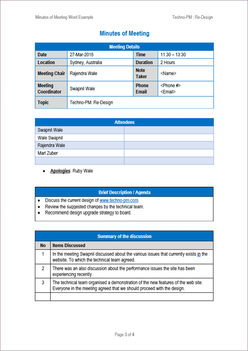Meetings Management Pack