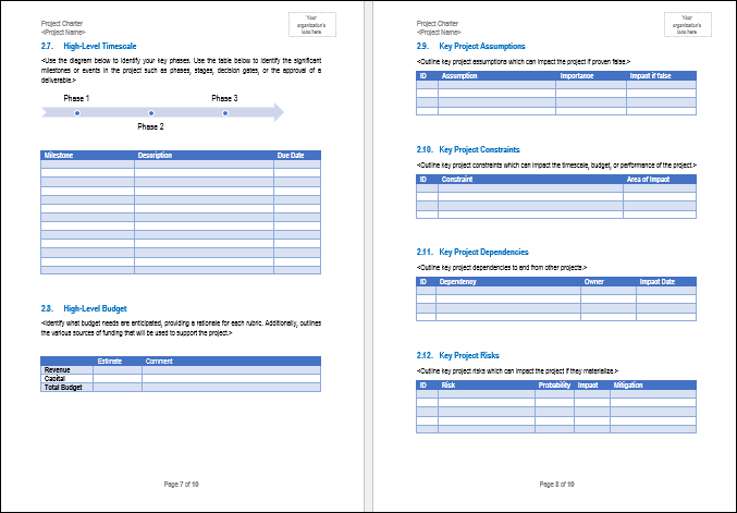Project Jumpstart Pack- Project Charter Template