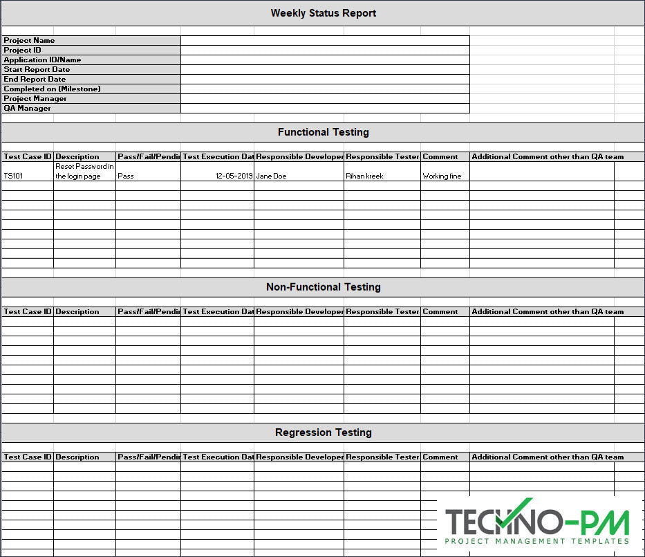 Weekly Status Report