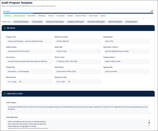 Audit Program Template