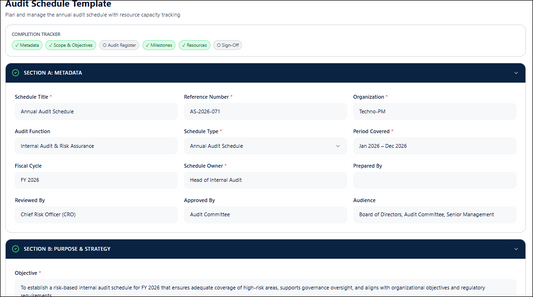 Audit Schedule Template