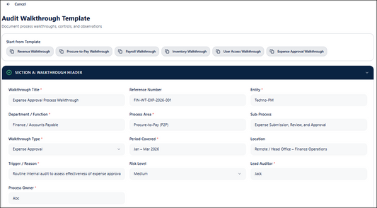 Audit Walkthrough Template