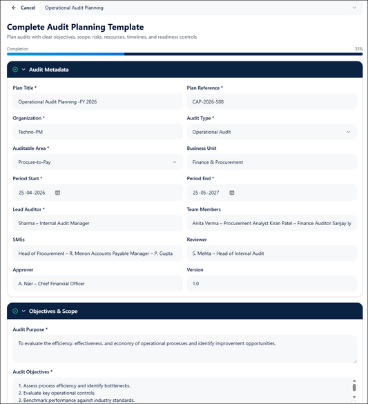 Complete Audit Planning Template