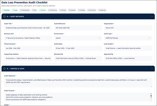 Data Loss Prevention Audit Checklist