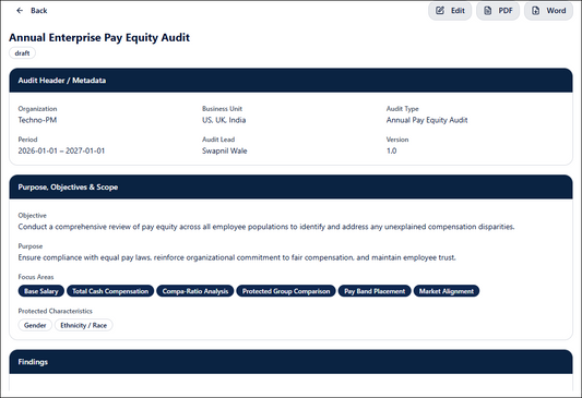 Pay Equity Audit Template