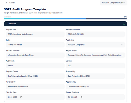 GDPR Audit Program Template