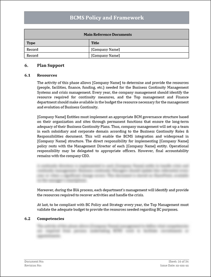 ISO 22301 Documentation Toolkit for Business Continuity