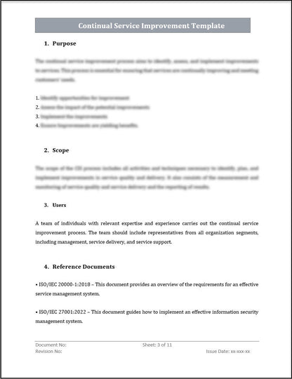 ISO 20000 Documentation Toolkit