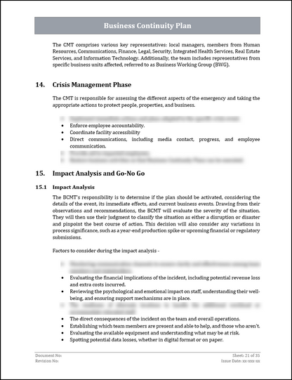 ISO 22301 Documentation Toolkit for Business Continuity