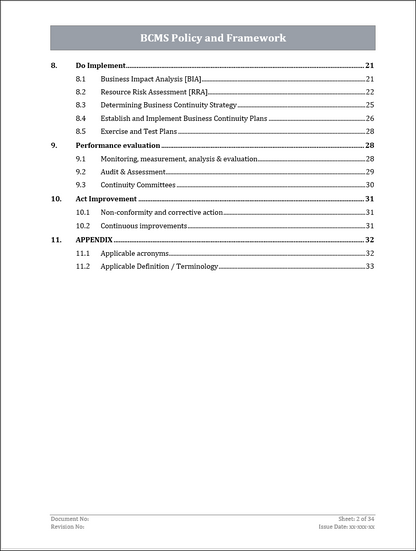 ISO 22301 Documentation Toolkit for Business Continuity