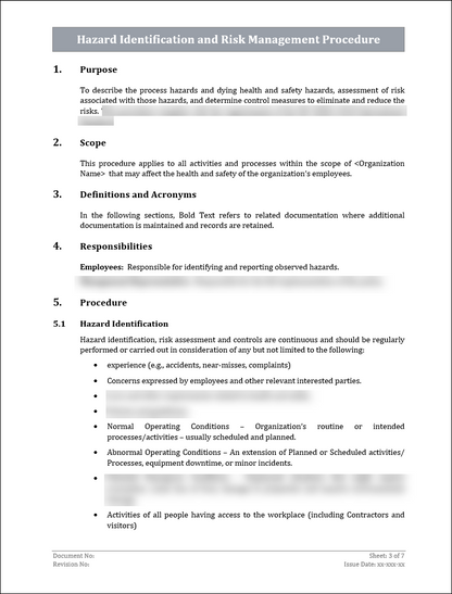 Hazard Identification and Risk Management Procedure
