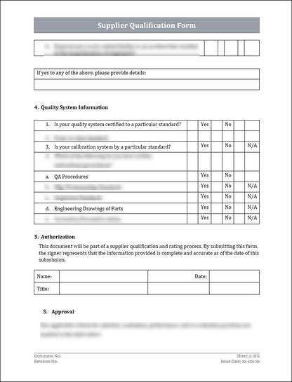 Supplier Qualification Form