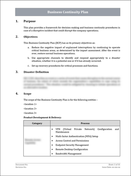 ISO 22301 Documentation Toolkit for Business Continuity