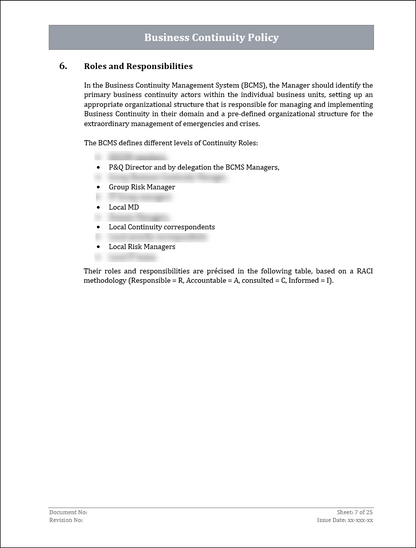 ISO 22301 Documentation Toolkit for Business Continuity