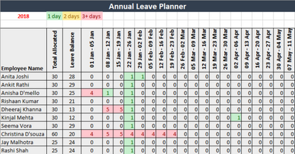 Annual Leave Planner
