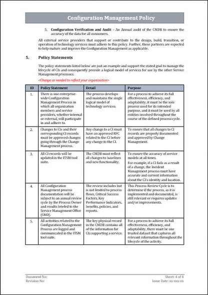 Configuration Management Policy