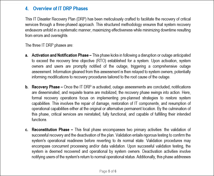 Business Resilience Framework – Auditor Docs