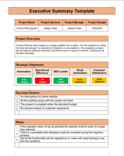 Project Status Reports  Pack