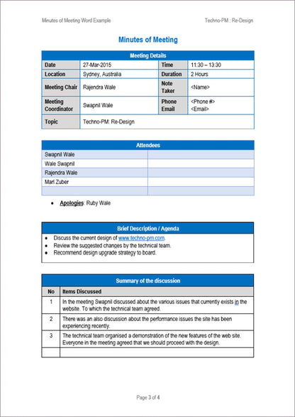 Meetings Management Pack