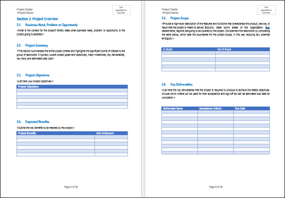 Project Jumpstart Pack- Project Charter Template