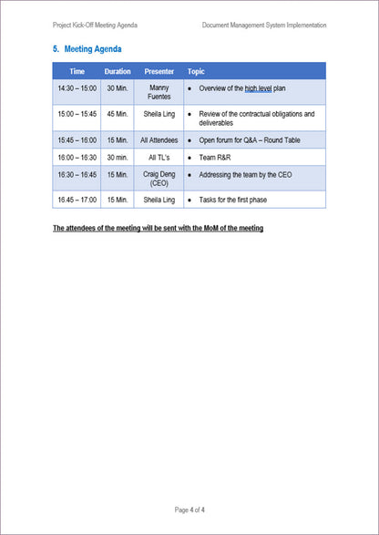 Meetings Management Pack