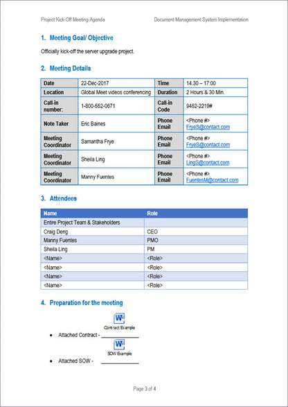 Meetings Management Pack