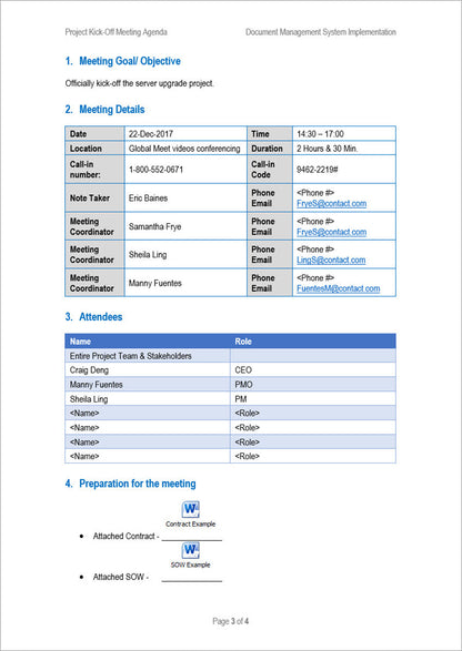 Meetings Management Pack